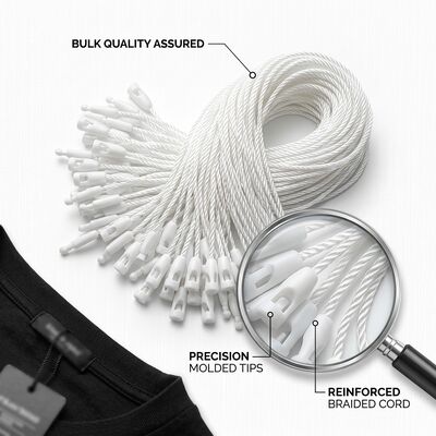 Custom Logo Printed Plastic Tag Fastener with Brand Imprint Personalized Loop Pins for Branded Packaging Solutions