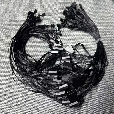 String Style Black Hang Tag String 7 Inches Length High Durability Ensures Secure Attachment on Clothing and Merchandise